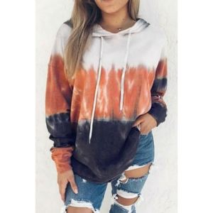🧡Gradient Tri Color Long Sleeve Pullover Hoodie